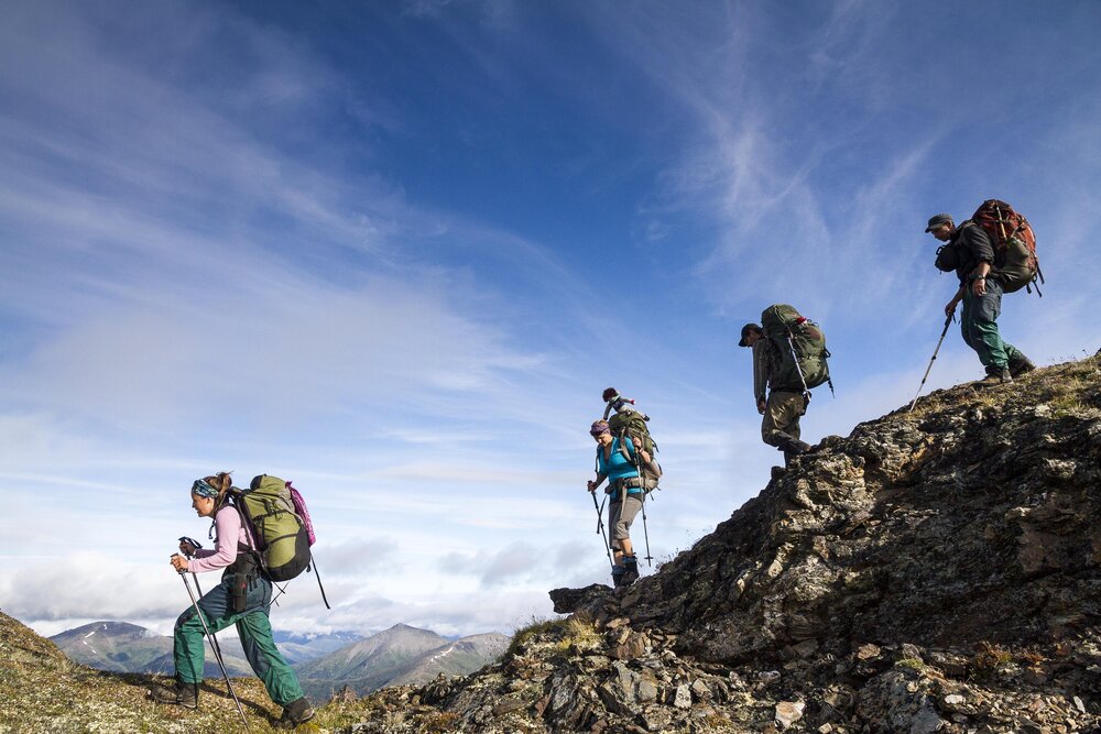 Descending from the first summit and going towards the second
